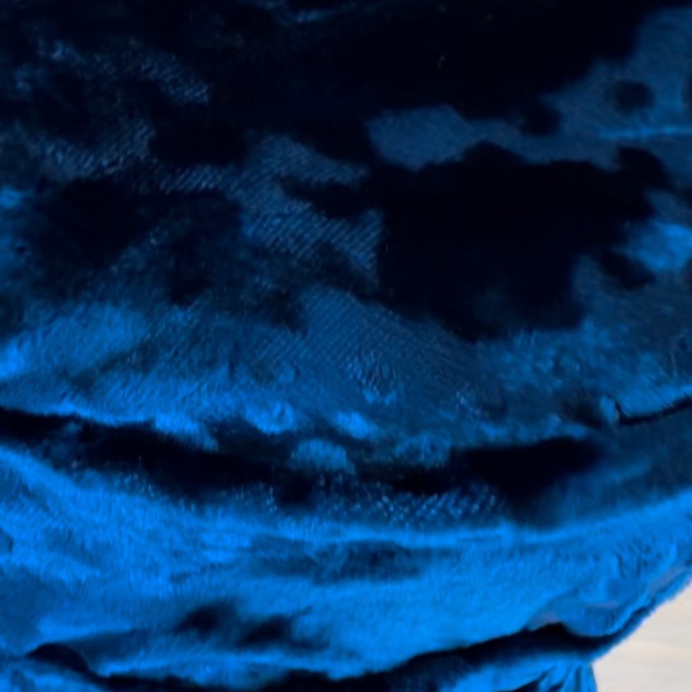 Vintage Hanae Mori Paris Handmade Royal Blue Textured Velvet Silk Gown - Picture 8 of 9